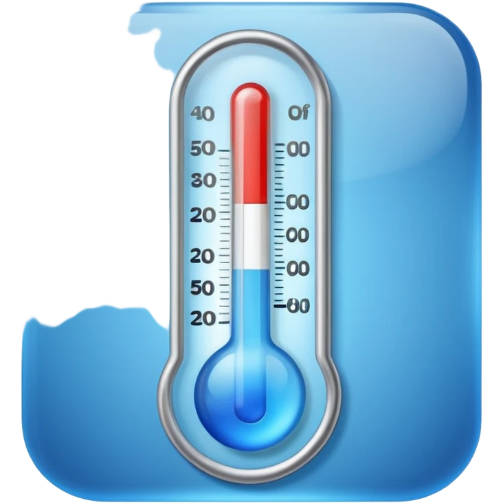 thermometer emoji with blue hues representing cold temperature emoji