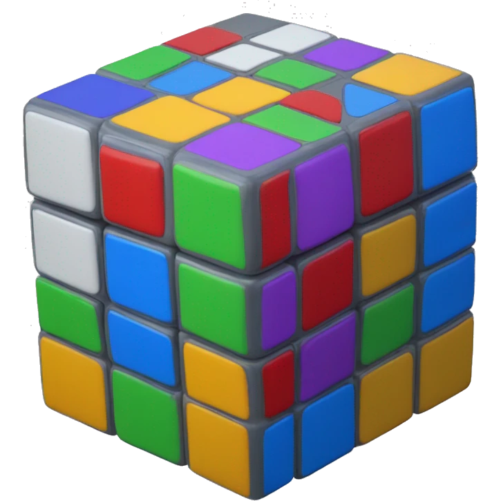 A solved 3x3 rubik's cube emoji