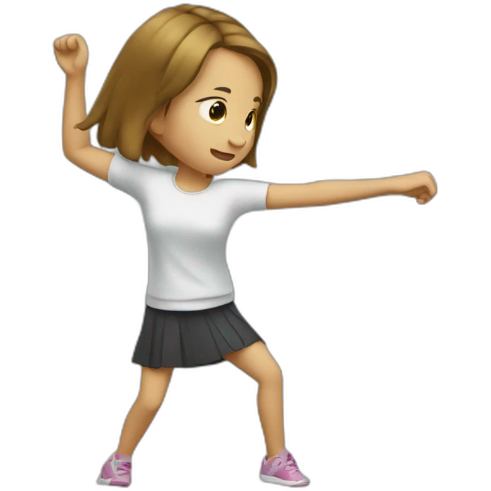 Fille qui fait un dab emoji