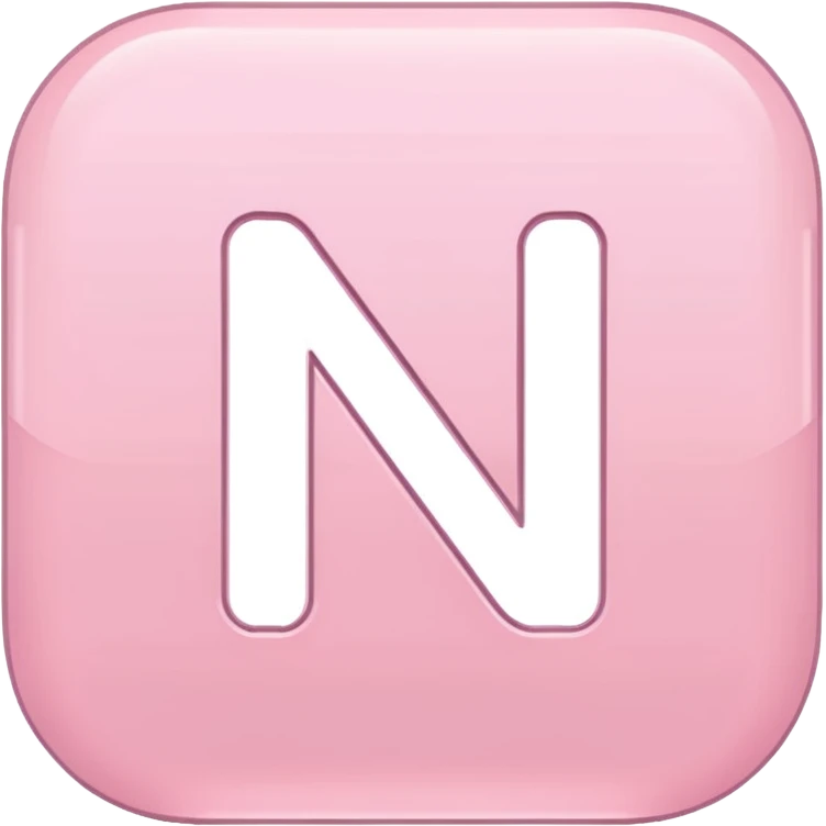 Netflix accurate aesthetic "N" logo in pastel pink emoji