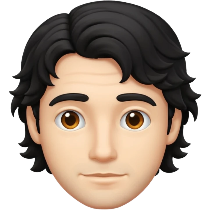 man with wavy black hair emoji