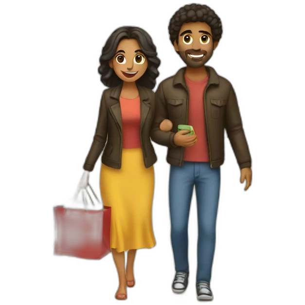 latin couple shopping together emoji