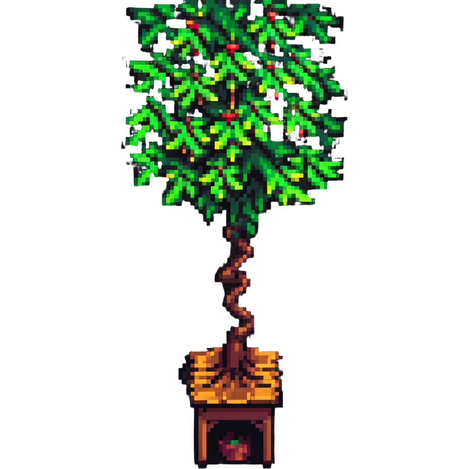 tree hanging upside down from a roof emoji