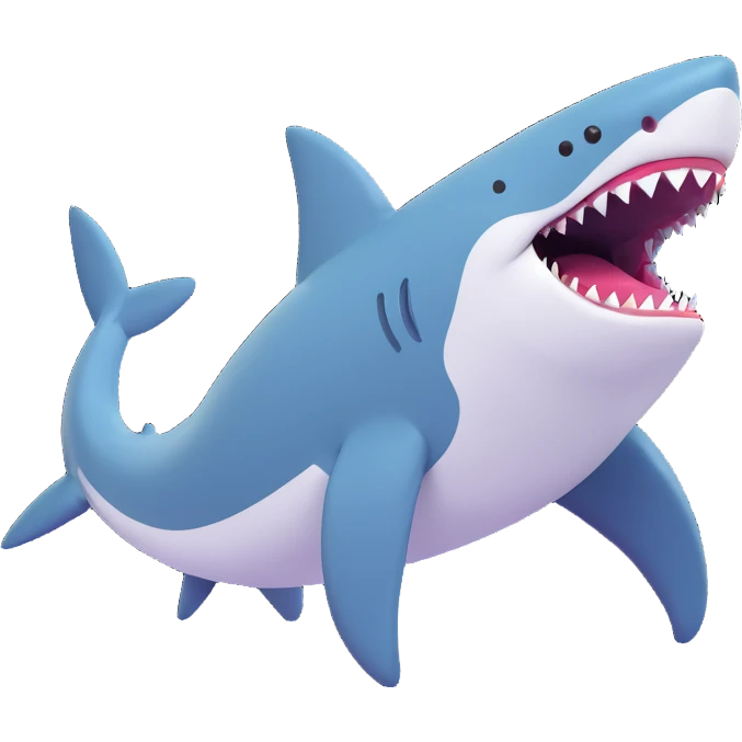 three-legged shark wearing Nike shoes emoji