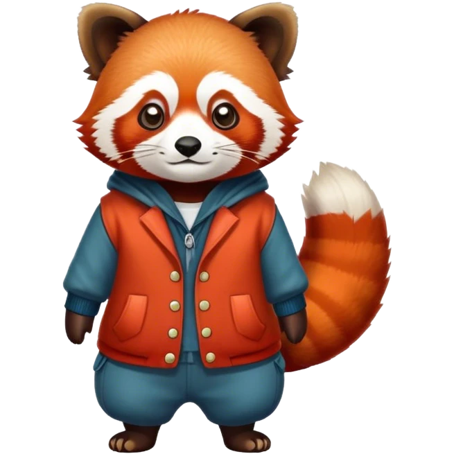 Red panda dressed up emoji