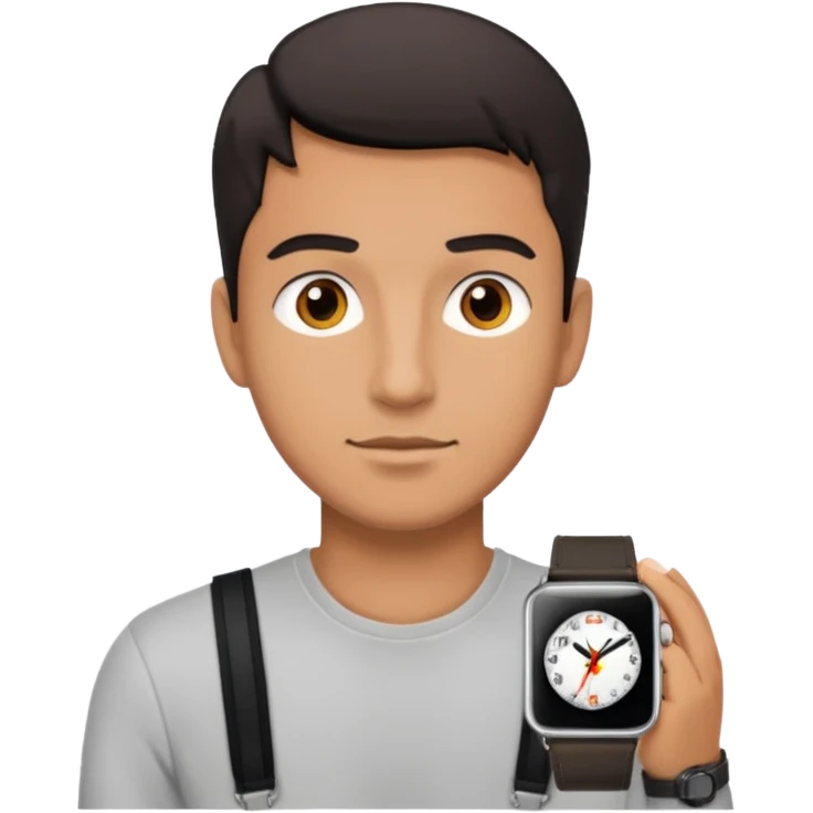 man wearing a black strap watch emoji