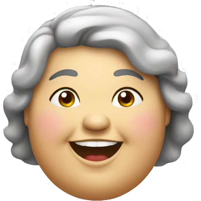 happy fat woman emoji