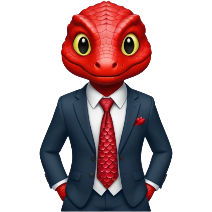 cute red reptile with tie & suit emoji