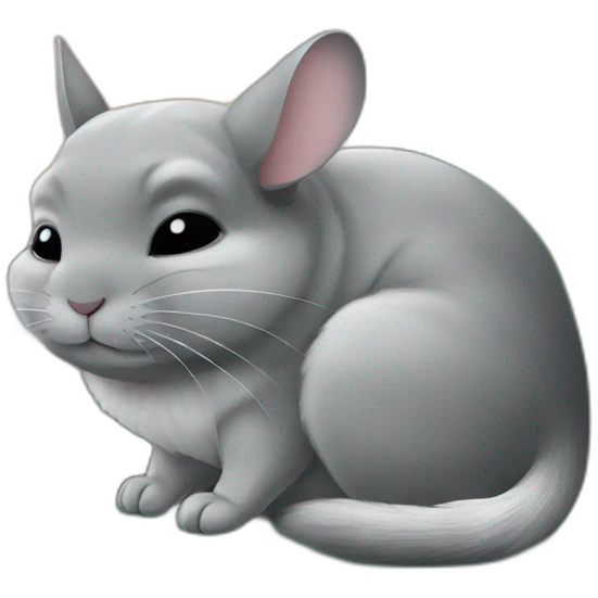 Chinchilla sleeping on a train emoji