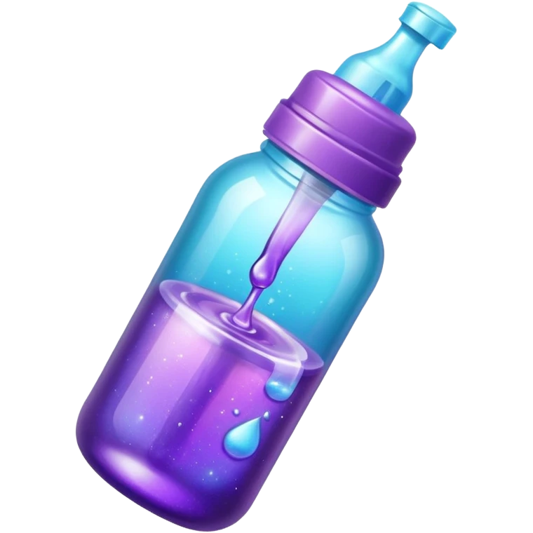 glitter purple and cian feeding bottle emoji
