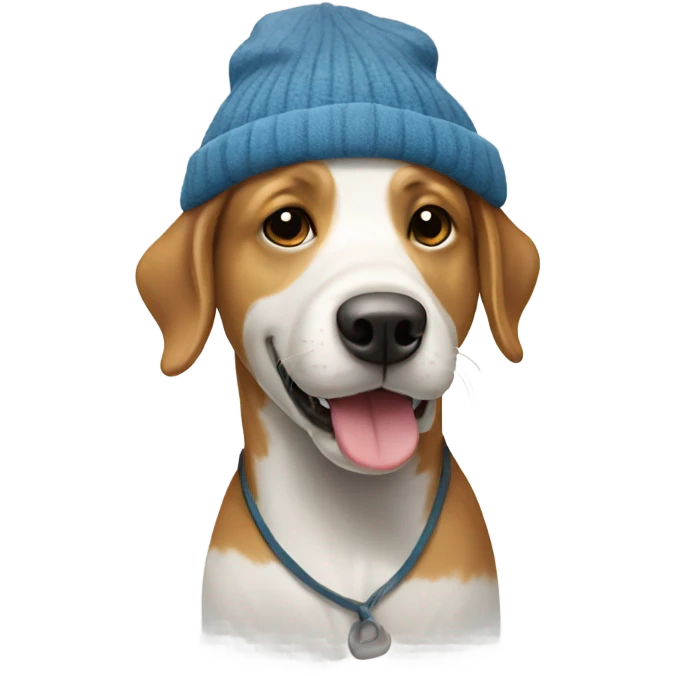 A winter dog with a hat emoji