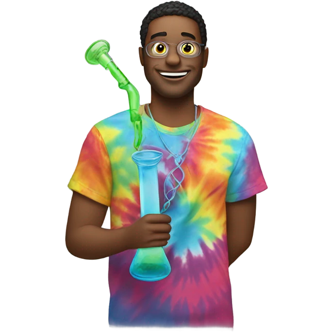 Guy holding tie dye Bong  emoji