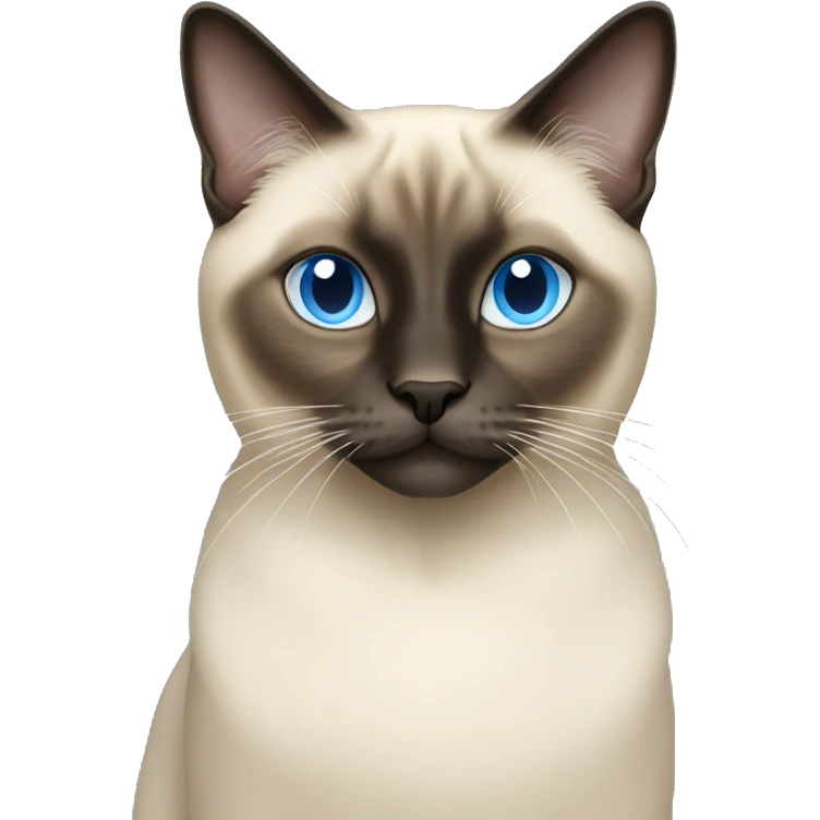 Long hair Siamese cat with light blue eyes emoji