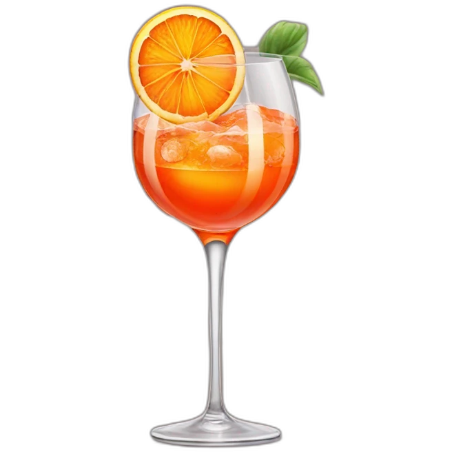 Aperol Spritz in wineglass emoji
