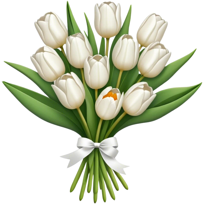 white tulip bouquet  emoji