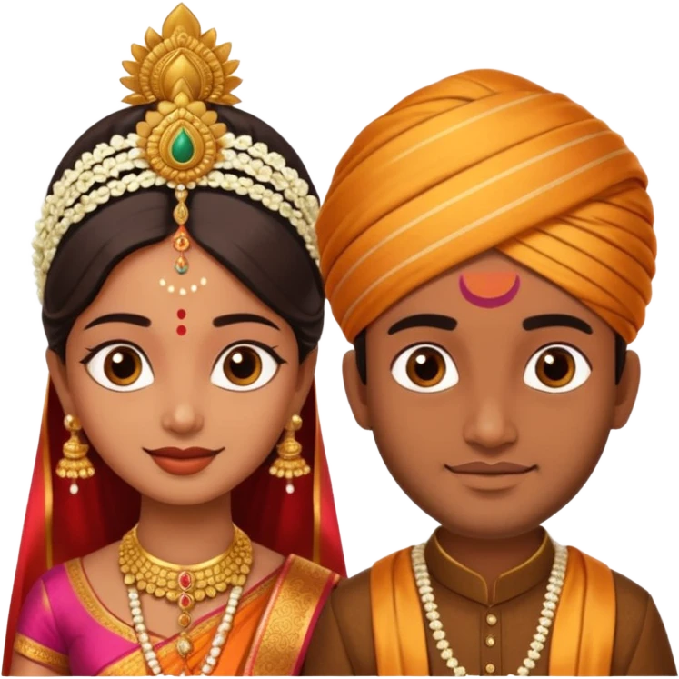 South indian wedding bride and groom emoji