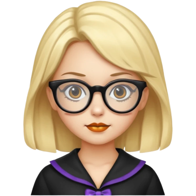 girl with hallowen costumes with glasses emoji