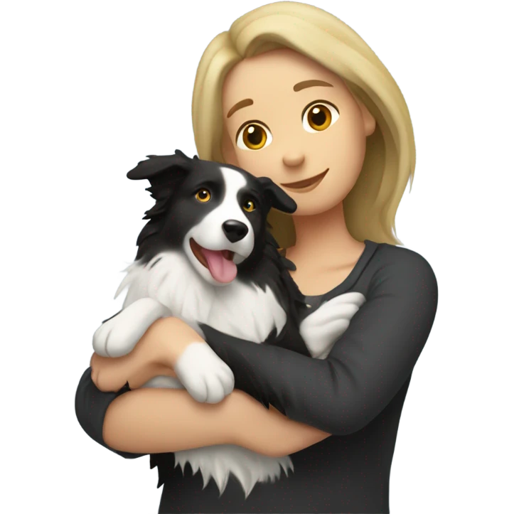Border-collie-hugging-woman-dark-blonde-haur emoji