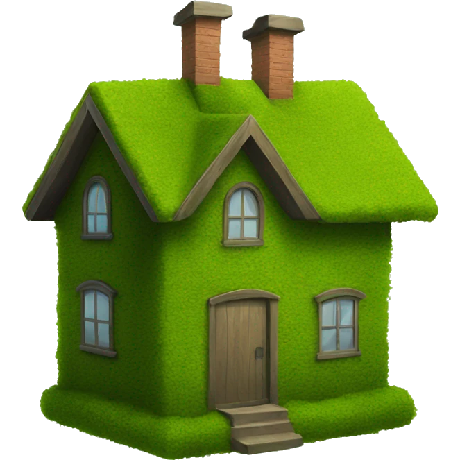 a house covered with moss emoji