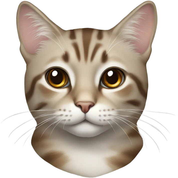 Realistic cat with beige brown and gray laying  emoji
