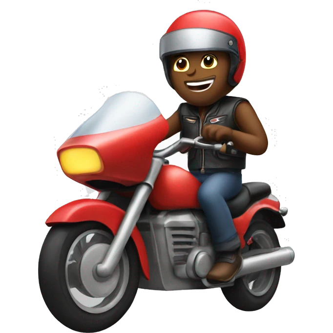 animated Virgin mart riding a motorcycle  emoji