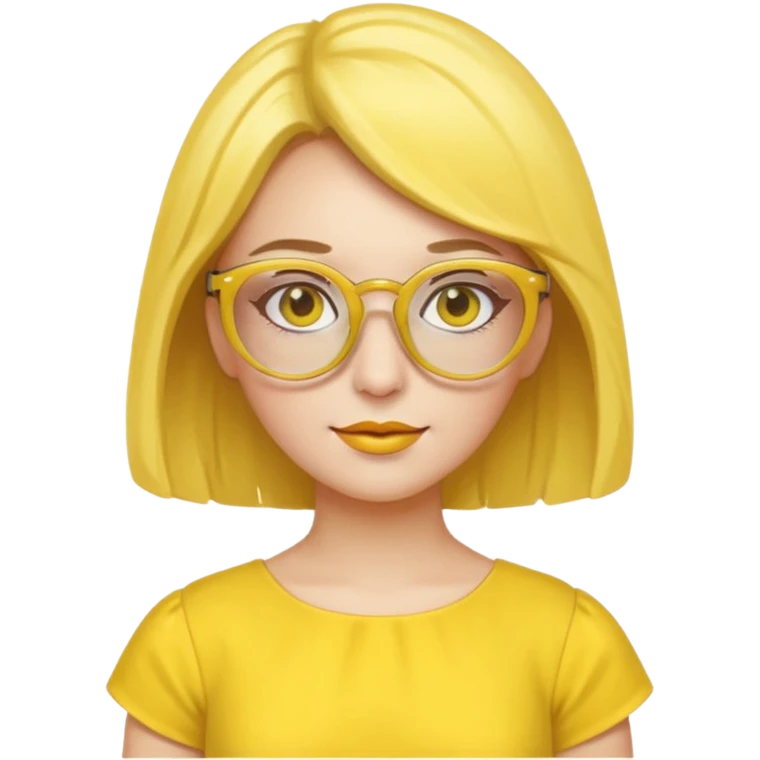yellow glasses and yellow dressed woman emoji