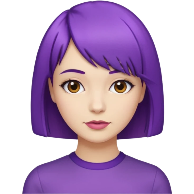 Woman purple bob haircut emoji