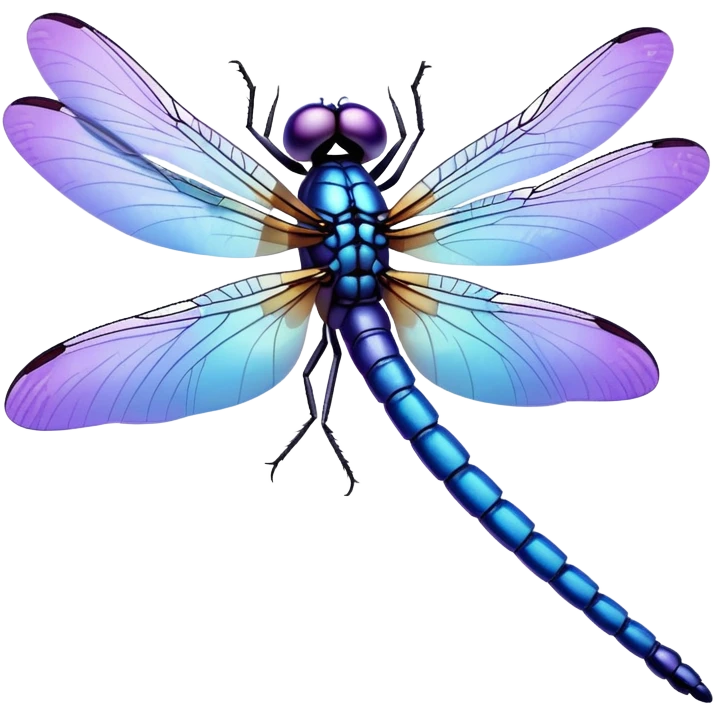 Purple dragon fly with blue tinted wings emoji