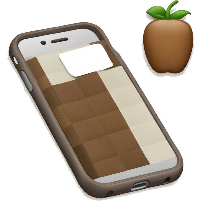 iPhone with brown and white checkered case emoji