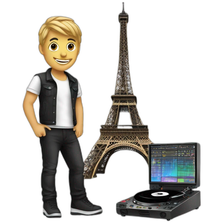 Dj sur la tour eiffel emoji