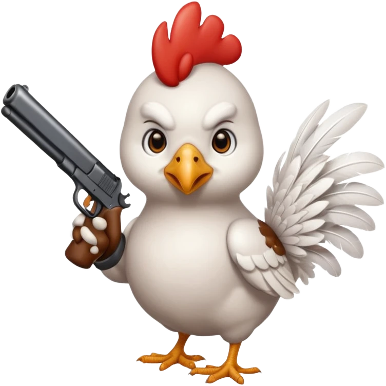 Chicken with gun emoji