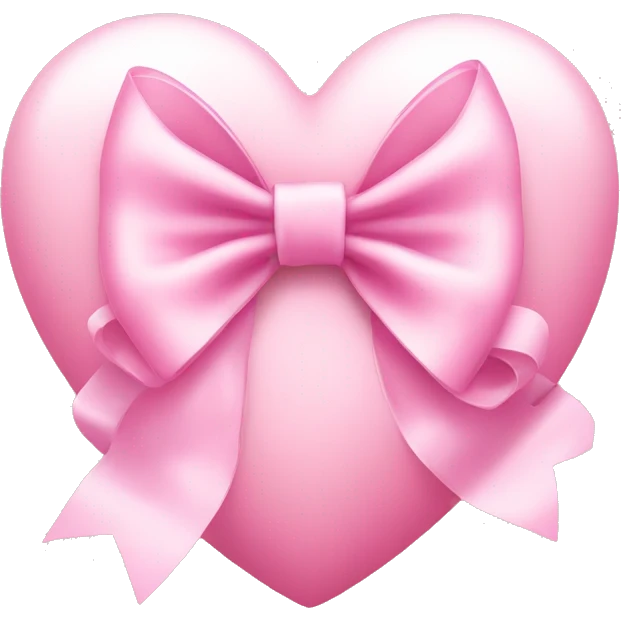 Baby pink heart with a bow around it emoji