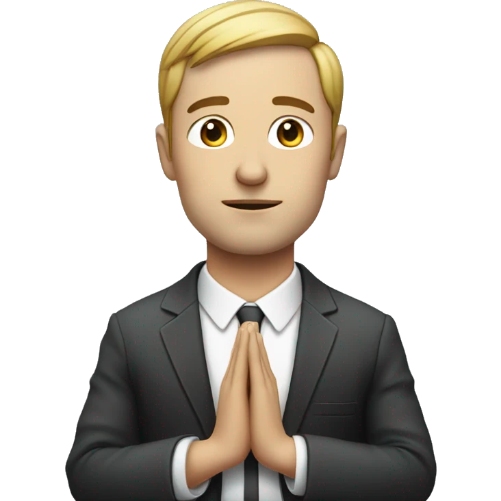 European man in suit meditating emoji
