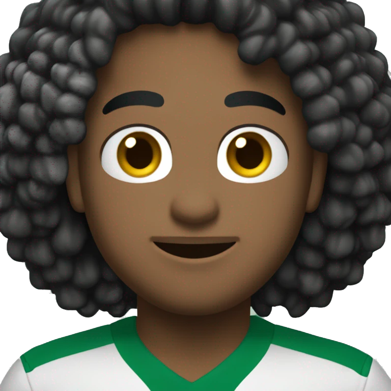 criança cabelo preto com camisa do palmeiras pele beje emoji