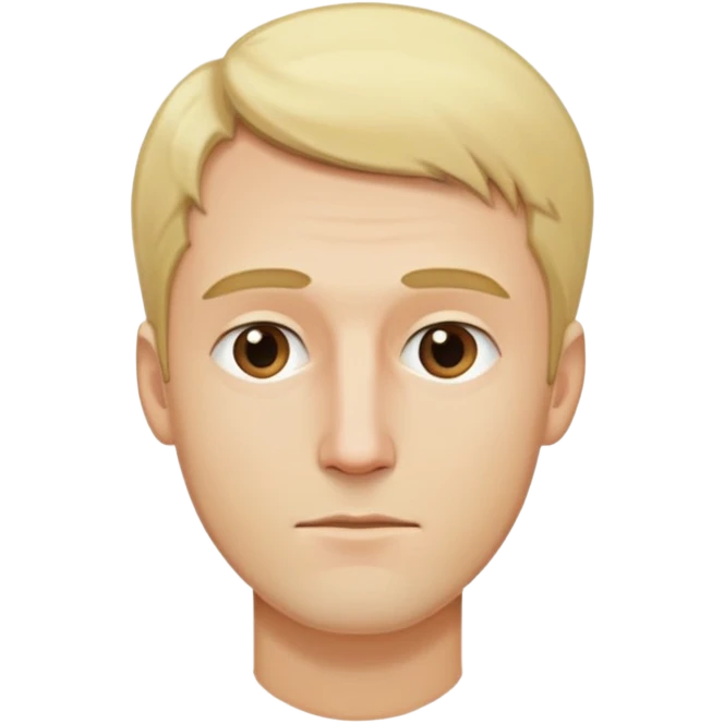 Đàn ông, mặt to, tóc vàng nhạt hói ít tóc, cằm dài, mặt đầy đặn dài emoji