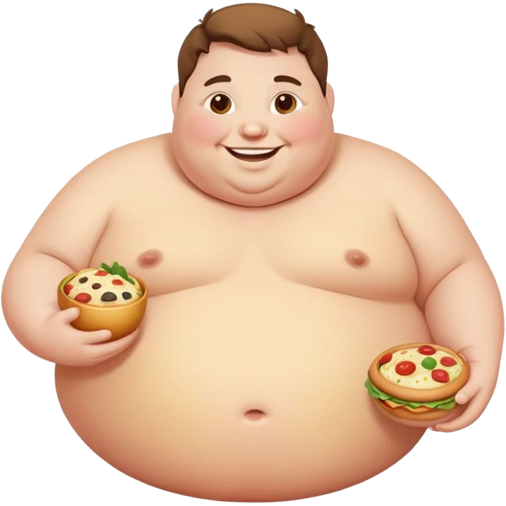 Fat person with food emoji