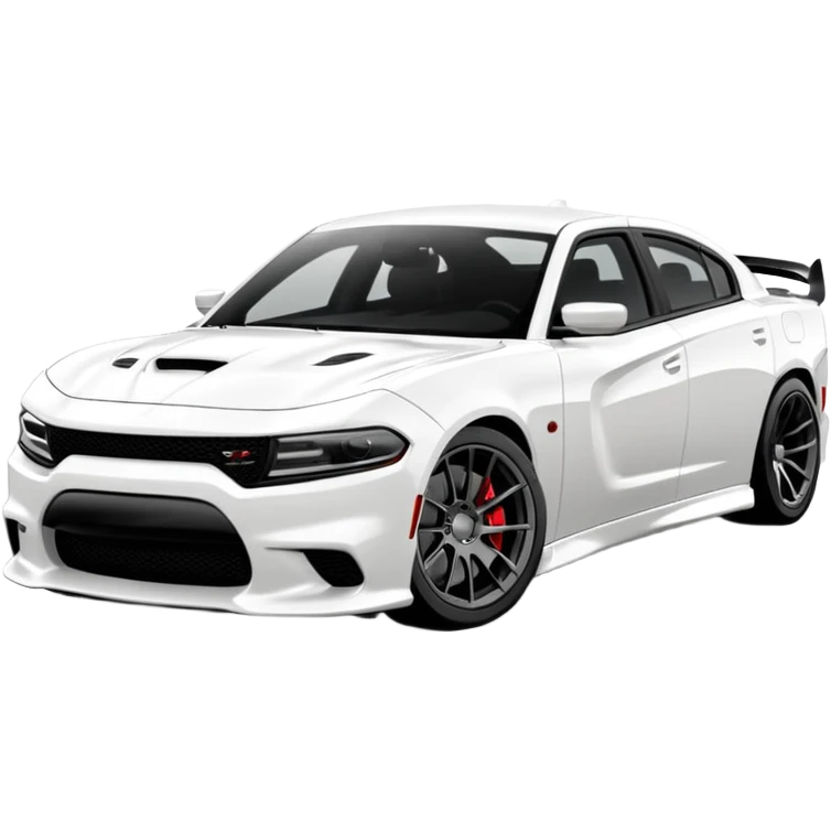 CHARGER DOSH HellCat SRT white and With low suspension body kit 4k, 8k emoji