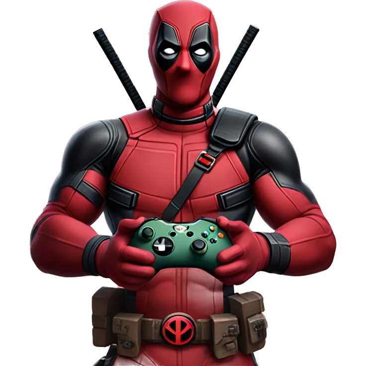 Deadpool holding xbox controller emoji