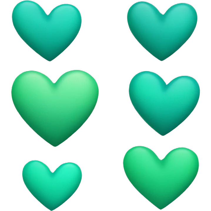 Teal and green heart emoji