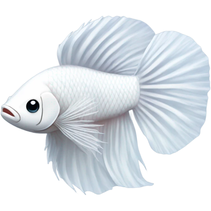 White betta fish happy emoji