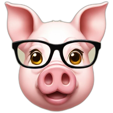 Pig with glasses emoji