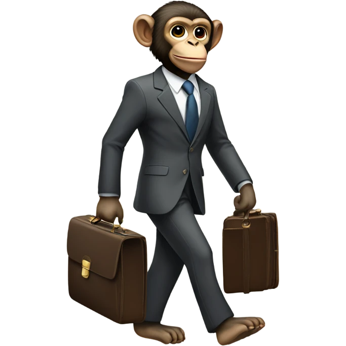 Monkey wearing a suit carrying a briefcase  emoji