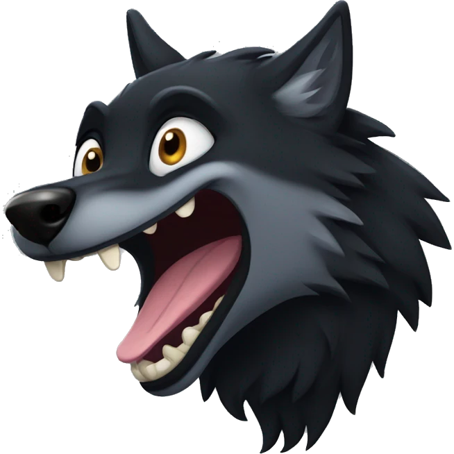 laughing black wolf emoji