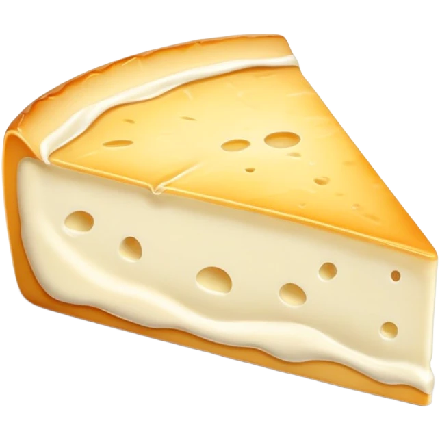 cinematic-realistic-brie-cheese-emoji,-featuring-a-creamy gooey center,-soft-ripened-cheese-with-a-delicate-rind-rendered-with-lifelike-detail-and-inviting,-natural-lighting. emoji