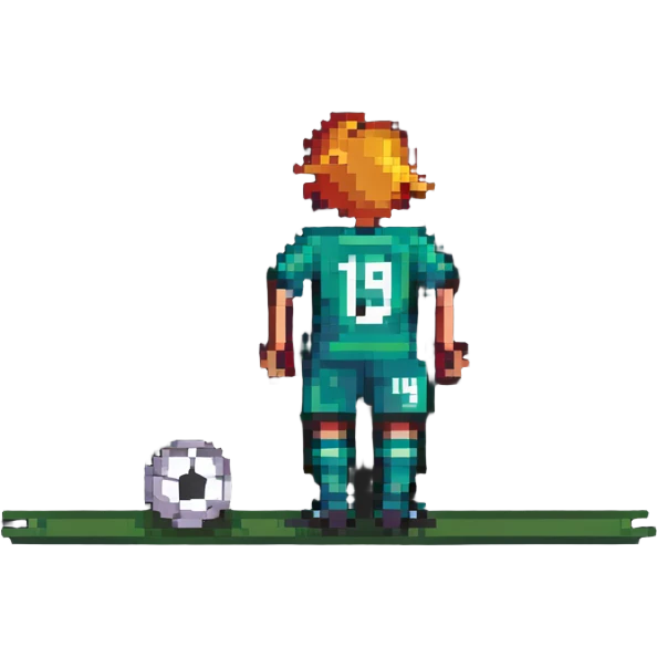 soccer player about to score on goal with the number 19 on his jersey emoji