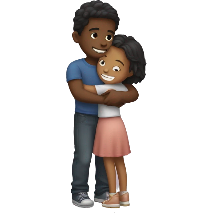boy hugging girl emoji