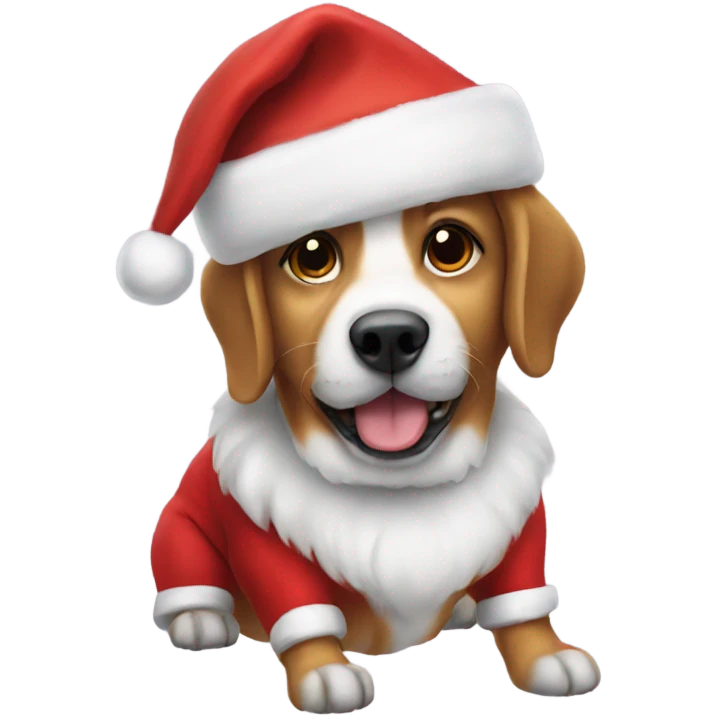 Dog wearing Santa suit emoji