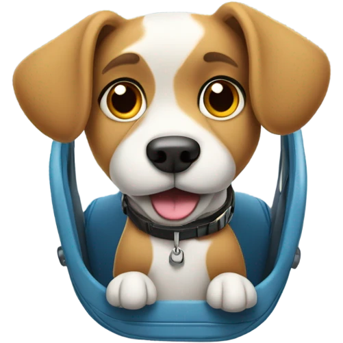 Dog riding helicopter  emoji