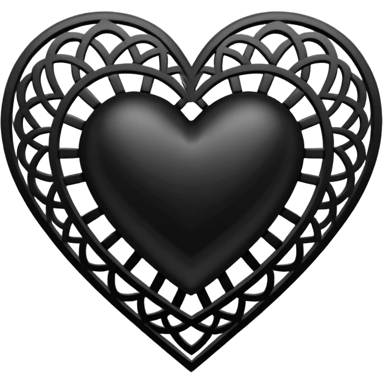 black heart with a geometric pattern emoji