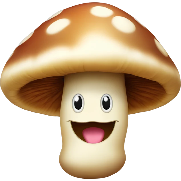 Mushroom with smiley face emoji